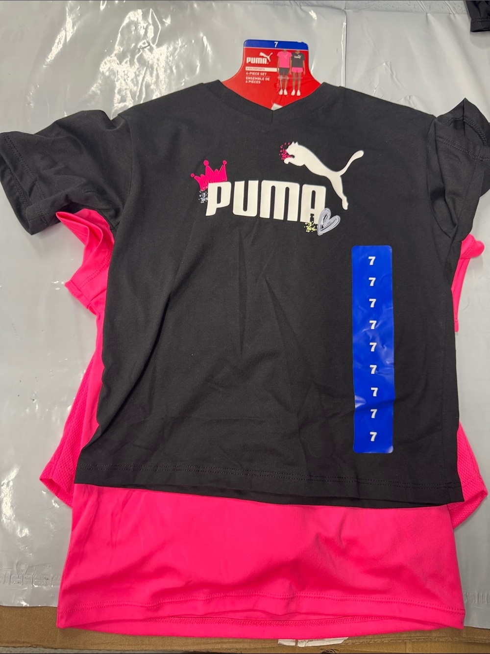 Puma Black Tee with Pink Accent Logo